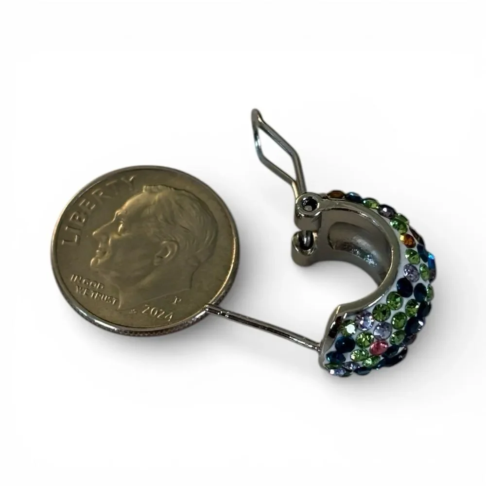Gorgeous Multi-Color Hinged Hoops Featuring Premium Austrian Crystals.